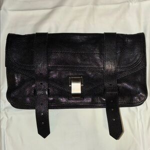 Proenza Schouler Vintage PS1 Black Leather Clutch